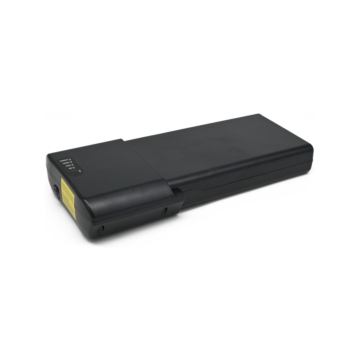 Vista en tres cuartos de la batería de bicicleta Ansmann 36V 11.6Ah Compatible.