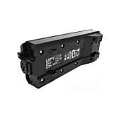 Foto de la Bosch PowerPack 500 Active 36V 13.4Ah batería de bicicleta donde se puede ver la parte inferior desde el lado
