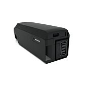 foto del Shimano BT-E6010 36V 11.6Ah desde la parte trasera donde se puede ver el conector de la batería para la bicicleta y el indicador de batería que muestra el porcentaje restante
