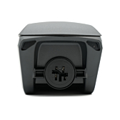 Foto en primer plano de la conexión de la bicicleta de la batería Bosch Powerpack 545 SMART Frame, lo que la hace bien visible.