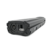 Foto del frente de la E-Bike Vision Gazelle Innergy 36V 11.4Ah, la conexión de la bicicleta es visible. La foto está tomada desde un ángulo oblicuo.
