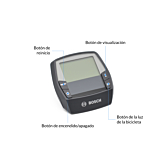 Explicación de los botones de control al lado del display del ciclocomputador Bosch Intuvia.