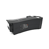 Batería compatible Impulse 36V 14.5Ah producida por EYXON vista desde un ángulo inclinado. Principalmente el lado con la etiqueta es claramente visible.