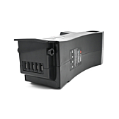 Imagen de la batería compatible Impulse 36V 14.5Ah producida por EYXON. La imagen está tomada desde un ángulo inclinado donde se muestra el conector de la bicicleta.