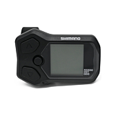 Vista frontal del ciclocomputador Shimano Steps display SC-E5000. Los botones son claramente visibles
