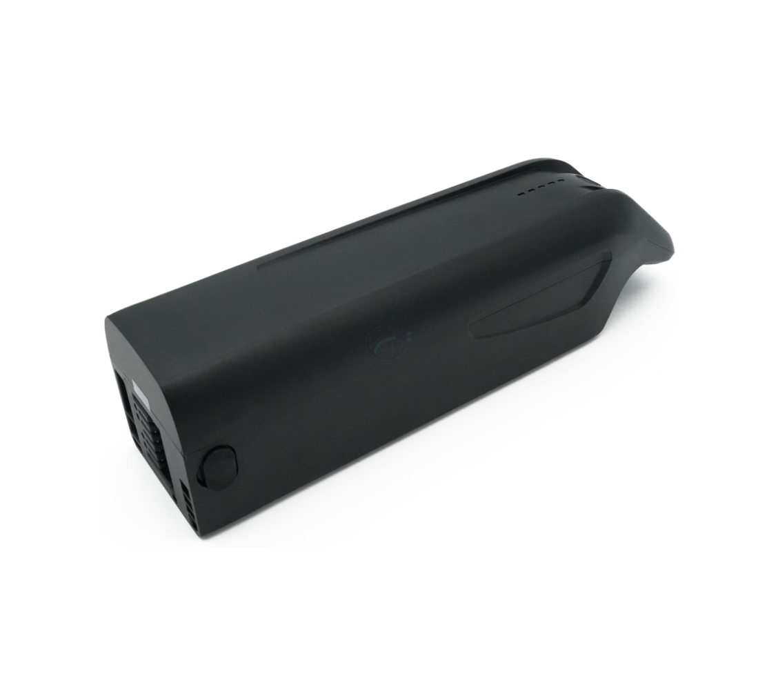 Vista en tres cuartos de la batería de repuesto AEG DownTube 36V 10.4Ah.
