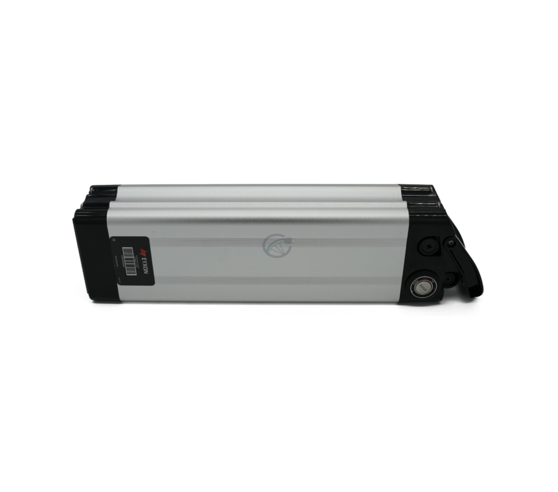 Vista lateral de la Phylion XH370-12J Silverfish 37V 12Ah Compatible donde también se ve la parte superior.