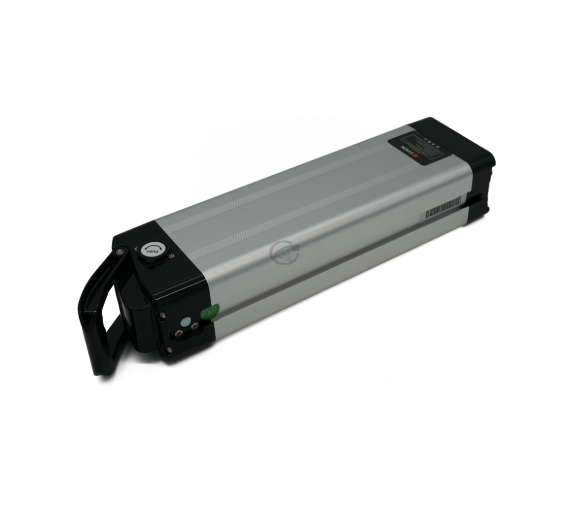 Vista en tres cuartos de la Phylion XH370-12J Silverfish 37V 12Ah Compatible acostada, tomada desde lejos.
