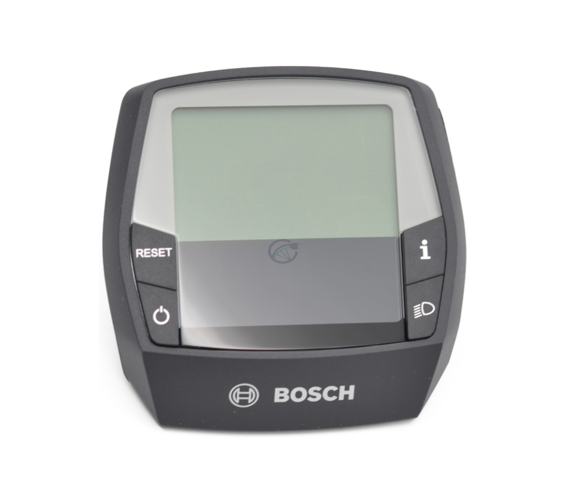 Vista frontal del ciclocomputador Bosch Intuvia, la pantalla y los botones del display son bien visibles.