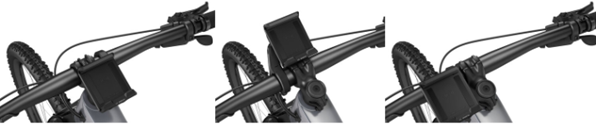 El SmartphoneGrip de Bosch instalado en diferentes zonas de una bicicleta eléctrica.